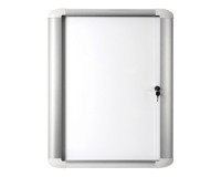 Vitrine d'affichage extérieur fond acier laqué porte battante cadre aluminium Bi-Office Mastervision - 16 feuilles