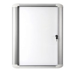 Vitrine d'affichage extérieur fond acier laqué porte battante cadre aluminium Bi-Office Mastervision - 16 feuilles