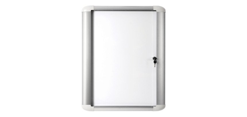 Vitrine d'affichage extérieur fond acier laqué porte battante cadre aluminium Bi-Office Mastervision - 16 feuilles