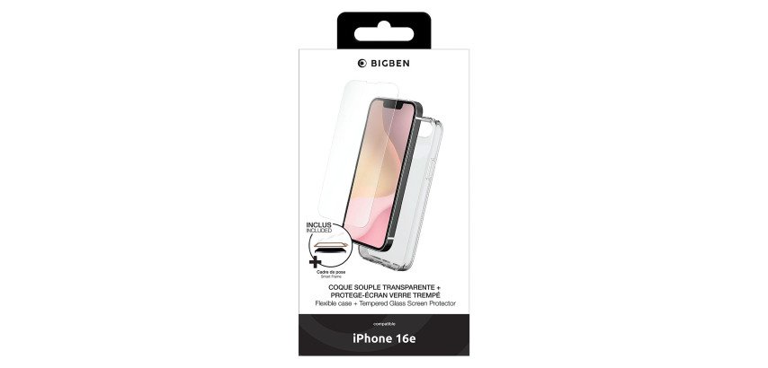 2-in-1 Pack Transparent Soft Case for iPhone 16E + Big Ben Screen Protector