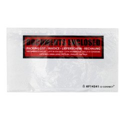 Zelfklevende hoes "Documents ci-inclus" Internationaal - 23 x 11,1 cm - Doos van 250