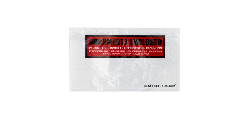 Pochette adhésive "Documents ci-inclus" International - 23 x 11,1 cm - Boîte de 250