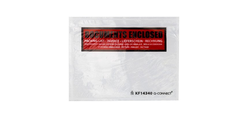 Pochette adhésive "Documents ci-inclus" International - 16,5 x 11,1 cm - Boîte de 250