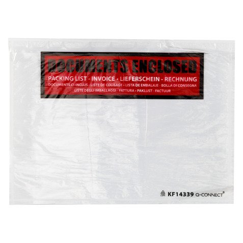 Pochette adhésive "Documents ci-inclus" International - 22,5 x 15.5 cm - Boîte de 250