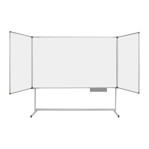 Bild "Bi-Office Maya Trio" - Mischtafel aus lackiertem Stahl und Kork, Aluminiumrahmen, 120 x 180 cm.