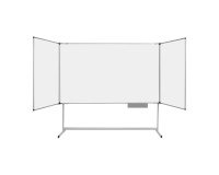 Mixed mobile whiteboard steel and cork with aluminum frame 100 x 150 cm Bi-Office Maya Trio