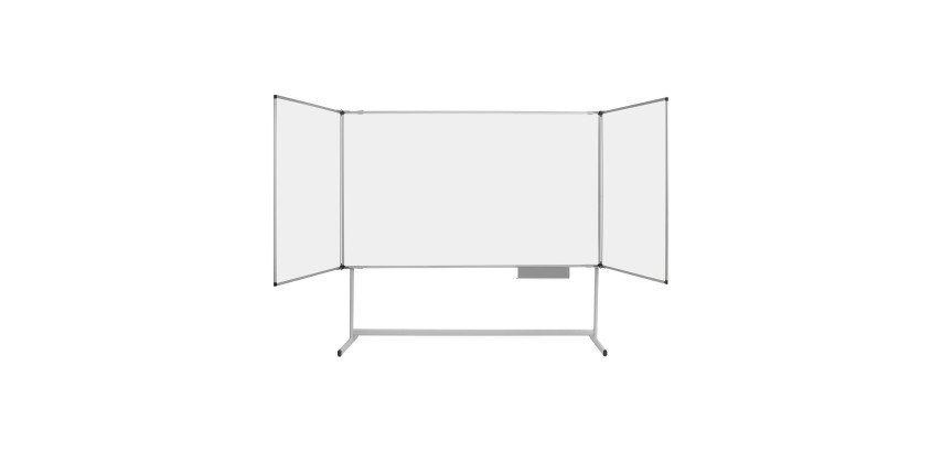 Mixed mobile whiteboard steel and cork with aluminum frame 100 x 150 cm Bi-Office Maya Trio