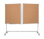 Tableau mixte acier laqué et liège cadre aluminium 120 x 180 cm Bi-Office Maya Trio