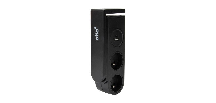Multiprise Gekko clipsable 2 prises + 2 ports USB A+C - câble 1,5 m