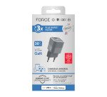 Force Power chargeur USB C 30W Power Delivery GaN gris