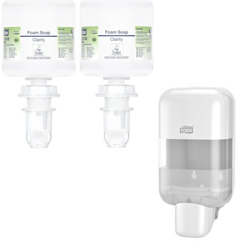 Tork Sapone a schiuma mani Limpido Mini S5 2 cartucce + dispenser omaggio