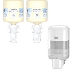 Tork Sapone liquido mani profumazione delicata Mini S5 2 cartucce + dispenser Mini S5 omaggio