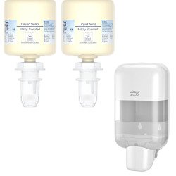 Tork Sapone liquido mani profumazione delicata Mini S5 2 cartucce + dispenser Mini S5 omaggio