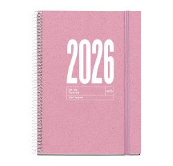 Agenda Recycled Rosa dia página espiral 115 x 213 mm Miquelrius