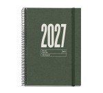 Agenda Recycled Dark Green semana vista espiral 115 x 213 mm Miquelrius