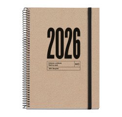 Agenda Recycled Natural semana vista espiral Catalán 115 x 213 mm Miquelrius