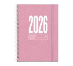 Agenda Recycled Rosa semana vista espiral Catalán 115 x 213 mm Miquelrius