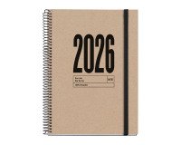 Agenda Recycled Natural dia página espiral 115 x 213 mm Miquelrius