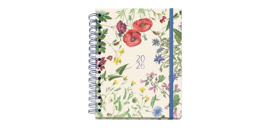 Agenda Flora Jardin semana vista espiral 160 x 218 mm Miquelrius