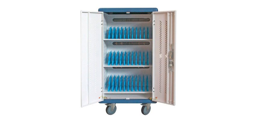 Stazione di ricarica ventilata 30 dispositivi - Notebook, smartphone - Carrello - Multiricarica