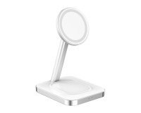 ```html
Wireless charging station 15W Qi stand white Force Power
```