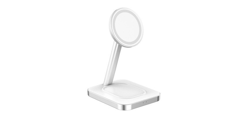 Station de charge à induction 15W Qi stand blanc Force Power