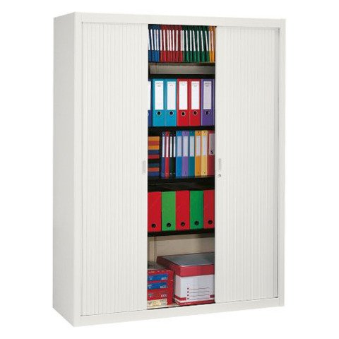 Armario de oficina metálico desmontable Ancho Especial Alt. 200 x An. 160 cm Blanco Puerta persiana