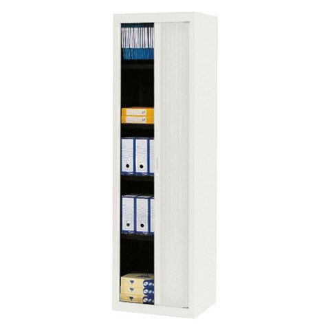 Armario de oficina metálico desmontable Ancho Especial Alt. 200 x An 60 cm Blanco Puerta persiana