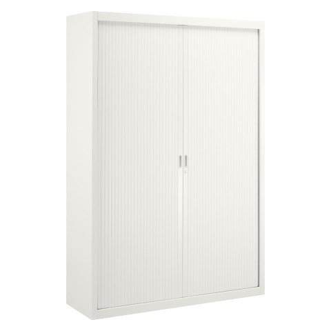Armario de oficina metálico desmontable Ancho Especial Alt. 200 x An.140 cm Blanco Puerta persiana