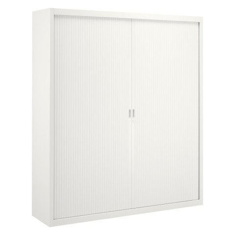 Armario de oficina metálico desmontable Ancho Especial Alt. 200 x An.180 cm Blanco Puerta persiana