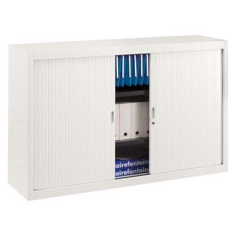 Armario de oficina metálico desmontable Ancho Especial Alt. 100 x An. 160 cm Blanco Puerta persiana