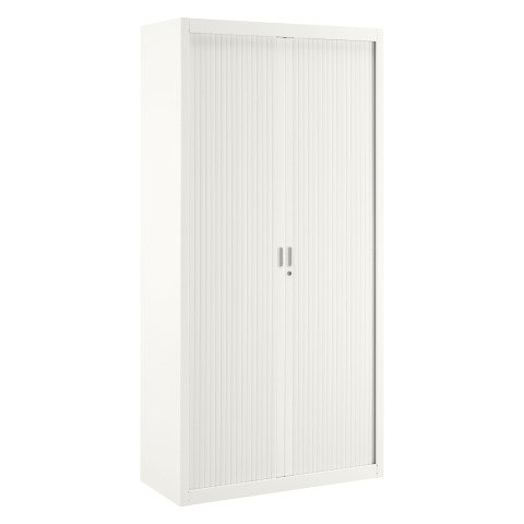 Armario de oficina metálico desmontable Clásico Alt. 200 x An. 100 cm Blanco Puertas persiana