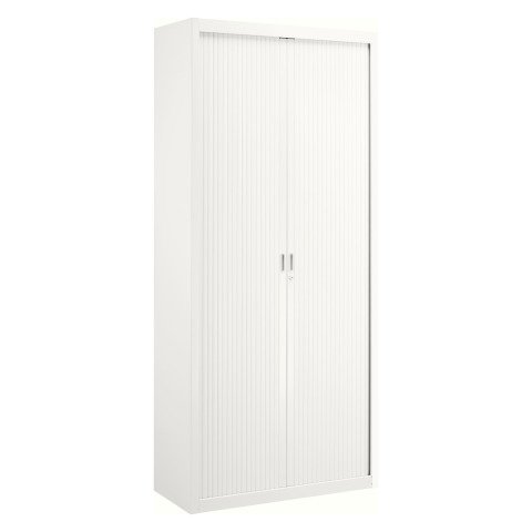 Armario de oficina metálico desmontable Clásico Alt. 220 x An. 100 cm Blanco Puertas persiana