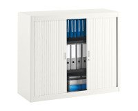 Armoire métal à rideaux démontable Classique H 100 x L 120 cm unicolore - Blanc