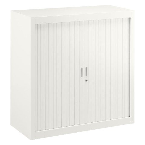 Armarios de oficina metálico desmontable Clásico Alt. 100 x An. 100 cm Blanco Puerta persiana
