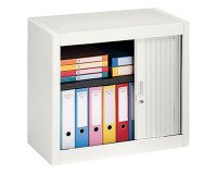 Armoire métal à rideaux démontable Classique H 70 x L 80 cm unicolore - Blanc