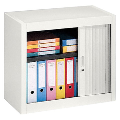 Armario de oficina metálico desmontable Clásico Alt. 70 x An. 80 cm Blanco Puertas persiana