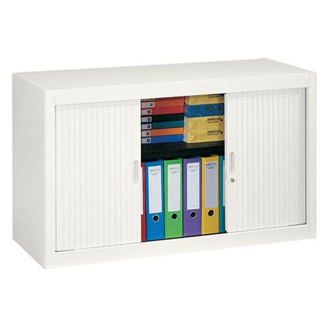 Armario de oficina metálico desmontable Clásico Alt. 70 x An. 120 cm Blanco Puertas persiana