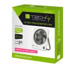 Ventilatore USB TECHLY - da scrivania, ultra sottile, pieghevole e portatile, a 4 velocità
