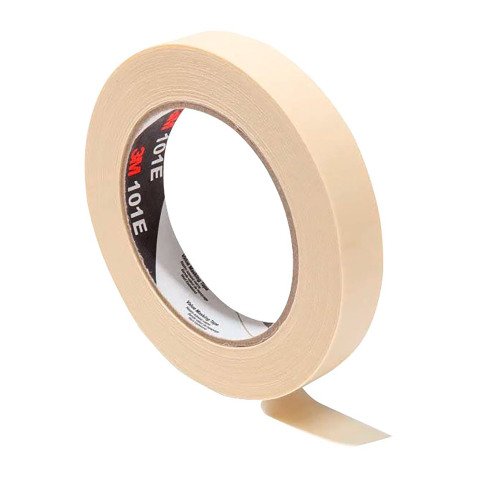 Lot de 9 rubans adhésif de masquage papier crêpé 3M™ 101E, beige, 24 mm x 50 m