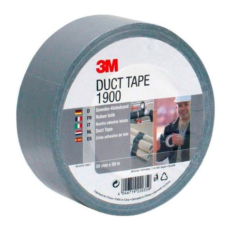 Ruban adhésif toilé 3M™ 1900, argent, 50 mm x 50 m