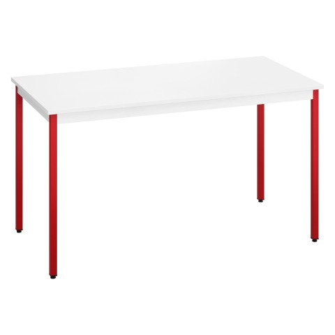 Mesa multiuso Eco 140 x 70 tablero blanco patas rojas