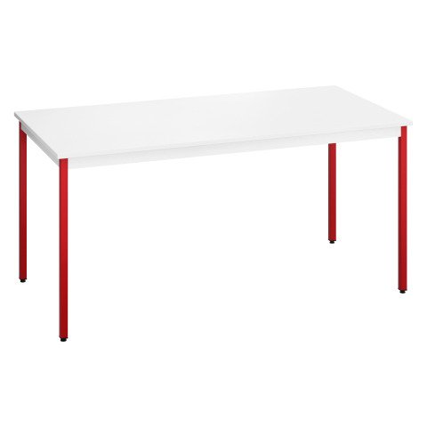 Mesa multiuso Eco 160 x 80 tablero blanco patas rojas