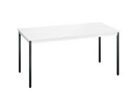 Multi-purpose table L 160 x W 80 cm white with black legs