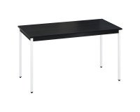 Table multi-usage plateau noir L 140 x P 70 cm Zonza - Piètement blanc