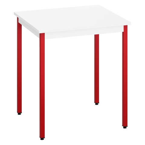 Mesa multiuso Eco 70 x 60 tablero blanco patas rojas