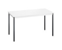 Table multi-usages L 140 x P 70 cm blanc pieds anthracite