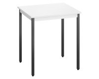 Table multi-usages L 70 x P 60 cm blanc pieds anthracite