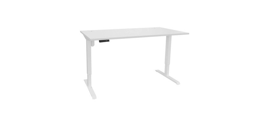 Bureau assis-debout Nivo à mémoire de position pied blanc L 140 cm