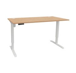 Bureau assis-debout Nivo à mémoire de position pied blanc L 140 cm
